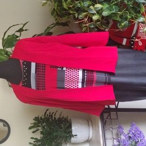 Beautiful red Alfred dunner cardigan with attached camisole